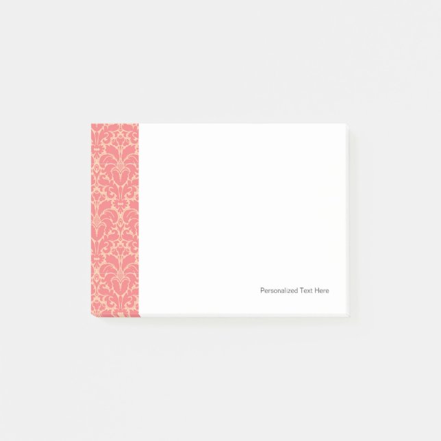 Baroque style damask background post-it notes (Front)