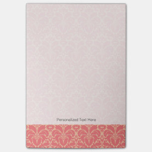 Baroque style damask background post-it notes