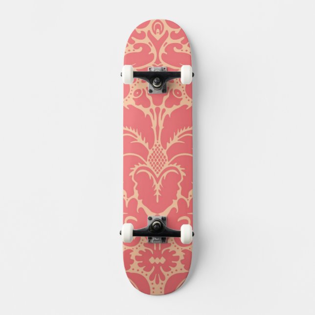 Baroque style damask background skateboard (Front)