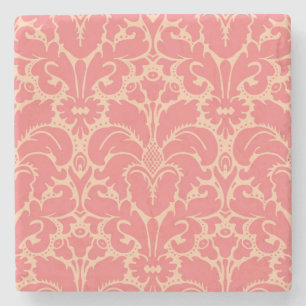 Baroque style damask background stone coaster