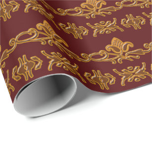 Baroque Style Floral Retro Wrapping Paper