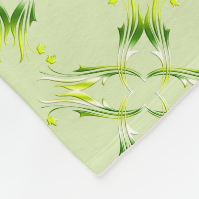 Baroque style lime pattern. fleece blanket (Corner)