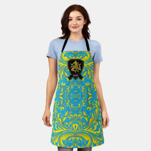 Baroque Style Pattern Sicilian Trinacria Apron