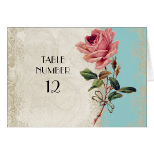 Baroque Style Vintage Rose Aqua n Cream Lace