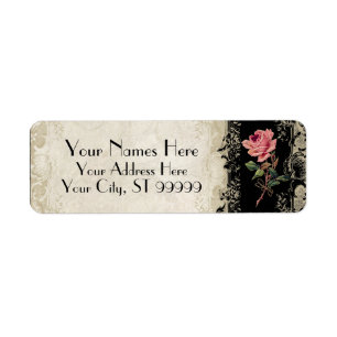 Baroque Style Vintage Rose Black n Cream Lace