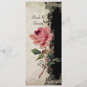 Baroque Style Vintage Rose Black n Cream Lace Menu