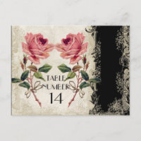 Baroque Style Vintage Rose Black n Cream Lace