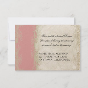 Baroque Style Vintage Rose Lace Invitation