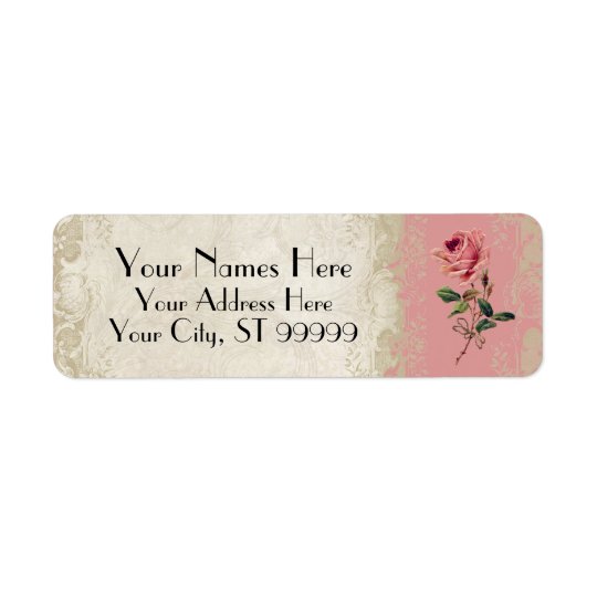 Baroque Style Vintage Rose Lace Return Address Label