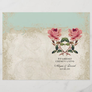 Baroque Style Vintage Rose Mint n Cream Lace