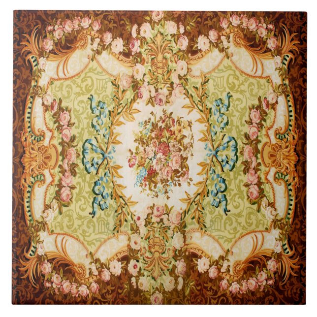 Baroque tapestry ceramic tile (Front)