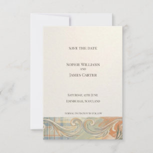 Baroque Tartan Save the Date Card