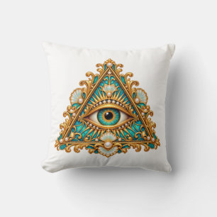 Baroque Teal Eye Cushion