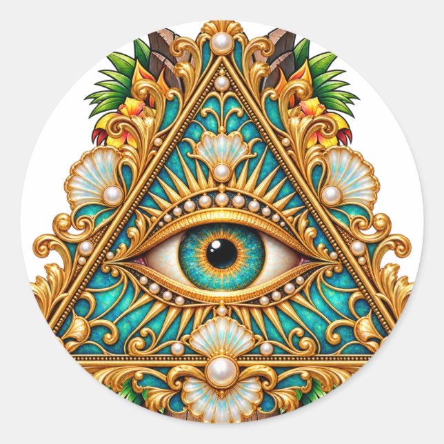 Baroque Teal Eye Sticker (Front)