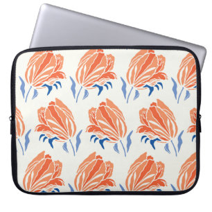 Baroque Tulip: Botanical Vintage Linocut Laptop Sleeve