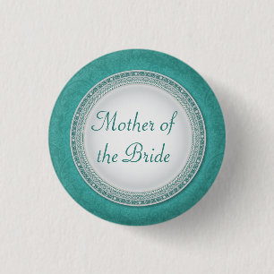 Baroque Turquoise Plaque Wedding Role Button