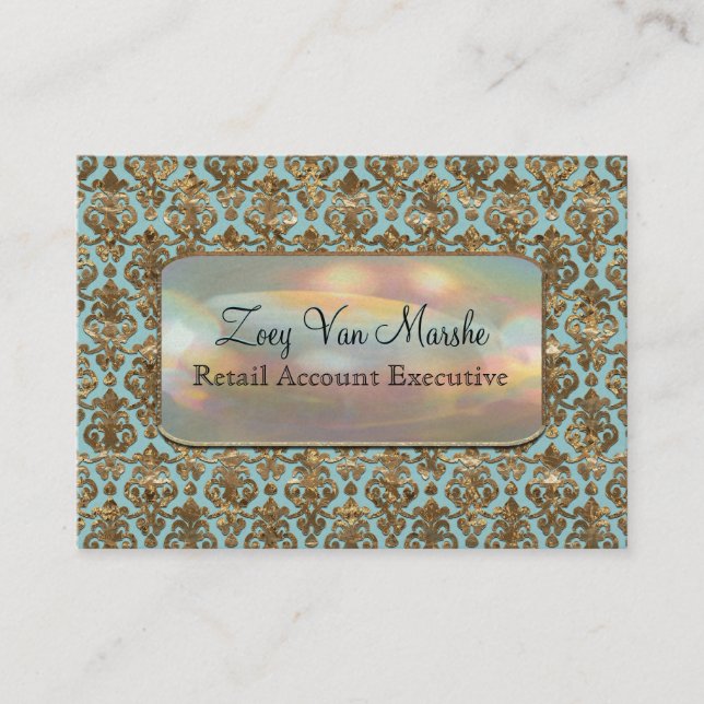 Baroque Van Marcha Elegant Damask Professional Business Card (Front)