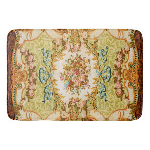 Baroque Victorian floral rose french tapestry Bath Mat