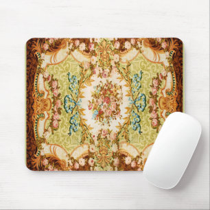 Baroque Victorian floral rose tapestry Mouse Mat
