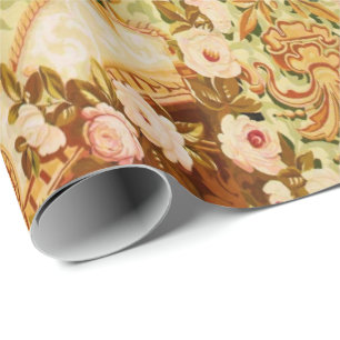 Baroque Victorian floral rose tapestry Wrapping Paper