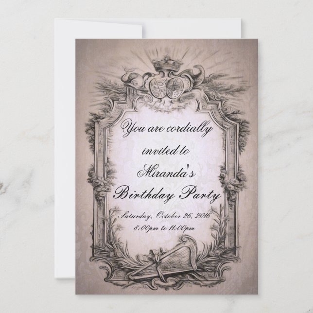 Baroque Vintage Invitation (Front)