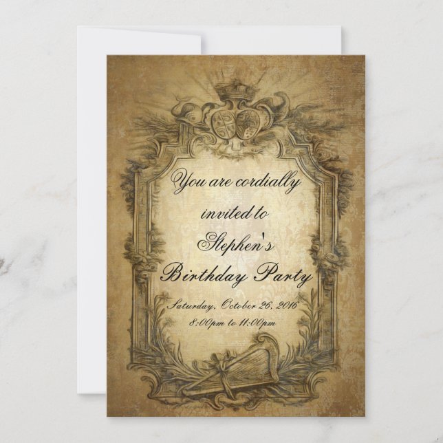 Baroque Vintage Invitation (Front)