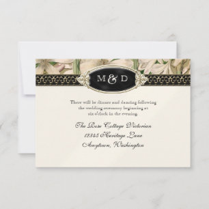 Baroque Vintage Lily Formal Elegant Wedding RSVP Invitation
