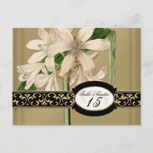 Baroque Vintage Lily Formal Wedding Table Numbers Postcard