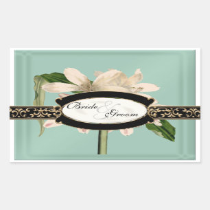 Baroque Vintage Lily Gold Formal Favour Box Sticke Rectangular Sticker