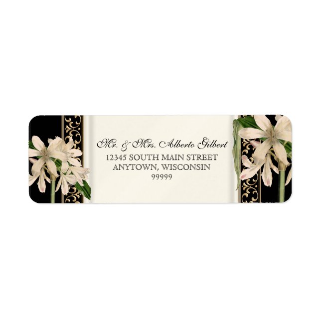 Baroque Vintage Lily Gold Formal Matching Address (Front)