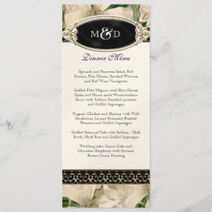 Baroque Vintage Lily Gold Formal Wedding Menu
