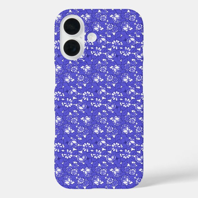 Baroque wallpaper - blue Flower Pattern Case-Mate iPhone Case (Back)
