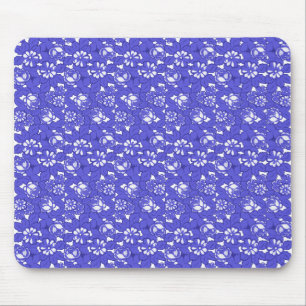 Baroque wallpaper - blue Flower Pattern Mouse Mat