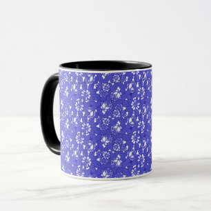 Baroque wallpaper - blue Flower Pattern Mug