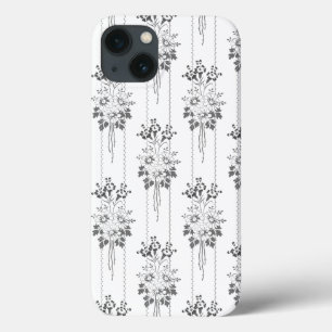 Baroque wallpaper Flower bouquet grey iPhone 13 Case