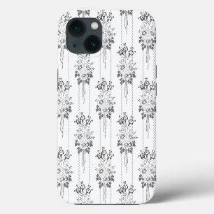 Baroque wallpaper Flower bouquet grey iPhone 13 Case