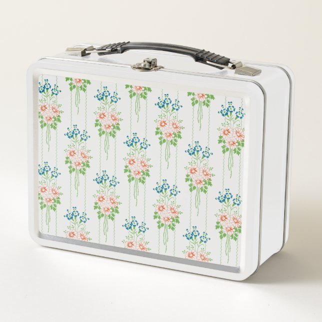 Baroque Wallpaper Flower bouquet Metal Lunch Box (Front)
