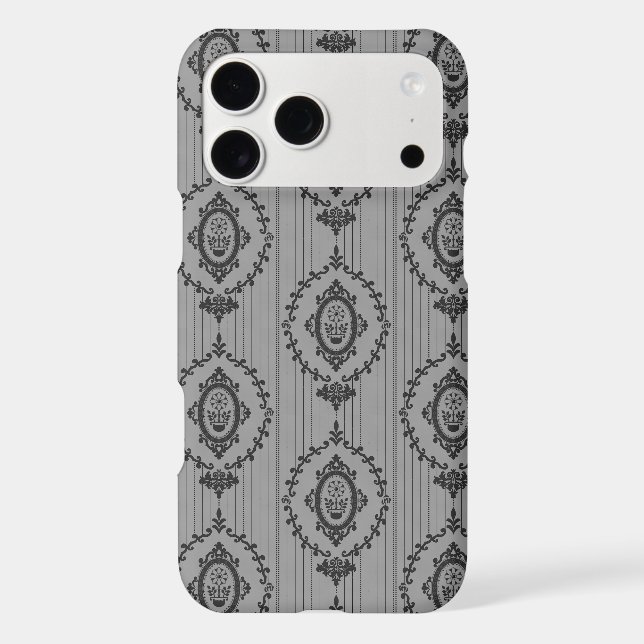 Baroque Wallpaper Grey (Back)