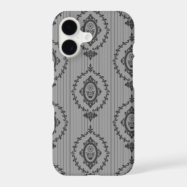Baroque Wallpaper Grey (Back)