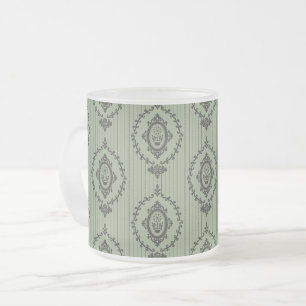 Baroque Wallpaper in Green Frosted Glass Coffee Mug