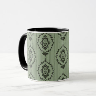 Baroque Wallpaper in Green Mug