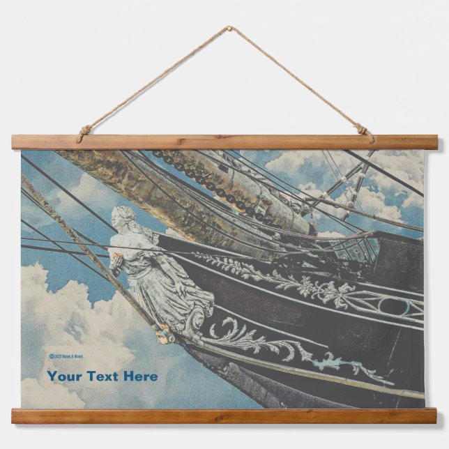 Barque Elissa Figurhead Hanging Tapestry (Front)