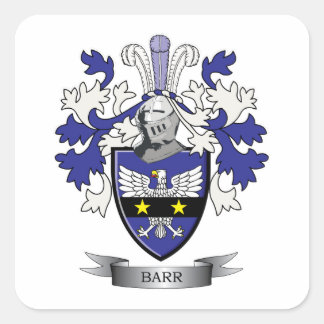 Barr Family Crest Coat of Arms Square Sticker