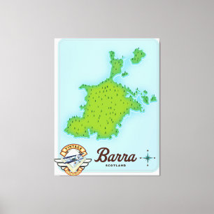 Barra scotland map canvas print