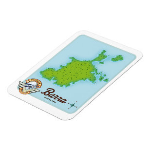 Barra scotland map magnet