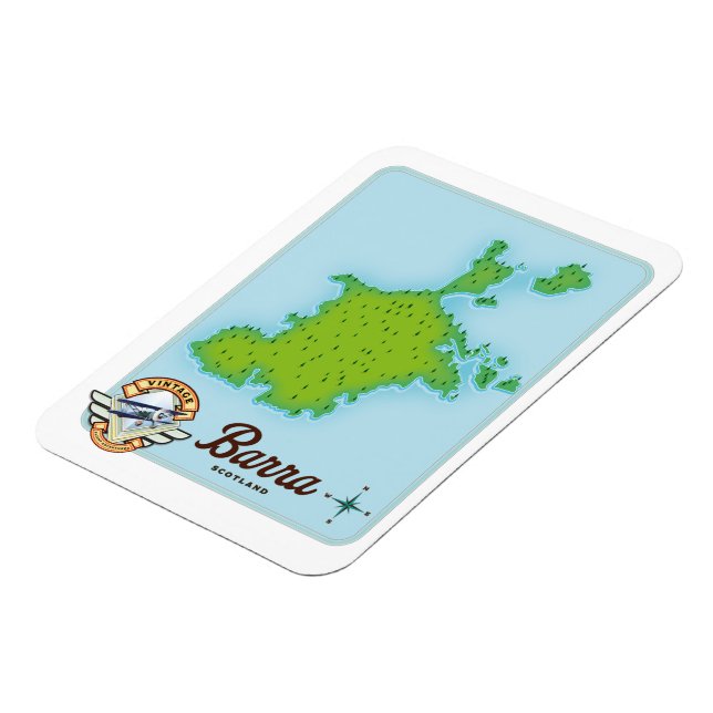 Barra scotland map magnet (Left Side)