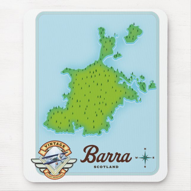 Barra scotland map mouse mat (Front)