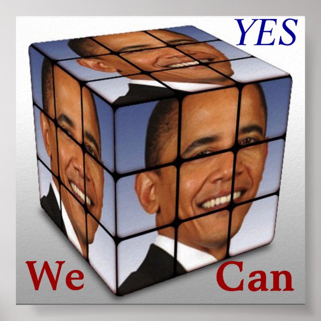 Barrack Obama Cube, YES We  Can Poster (Front)