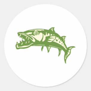 Barracuda Fish #4 Classic Round Sticker