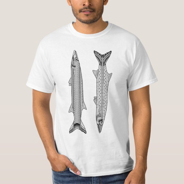 Barracuda Fish Adult Colouring Shirt (Front)